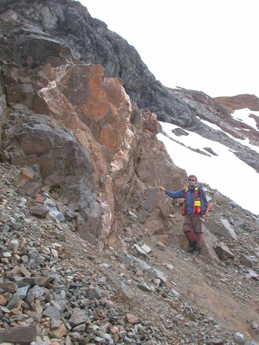 Mineralized Shear Zone at Hat Zone of the Kalum Property in Northwestern British Columbia